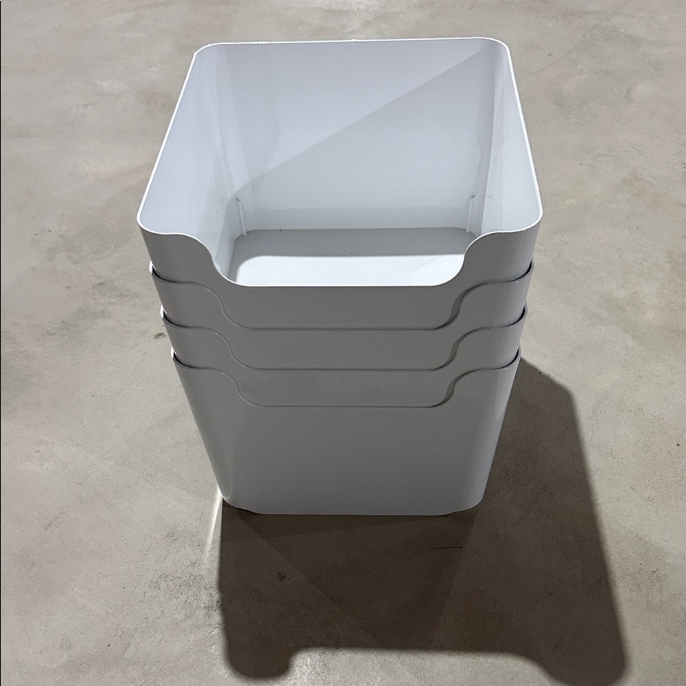 Set of White Storage Bins (4set)